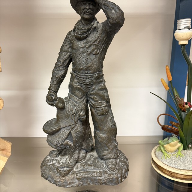 Western cowboy sculpture