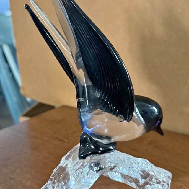 Hand-blown glass swallow